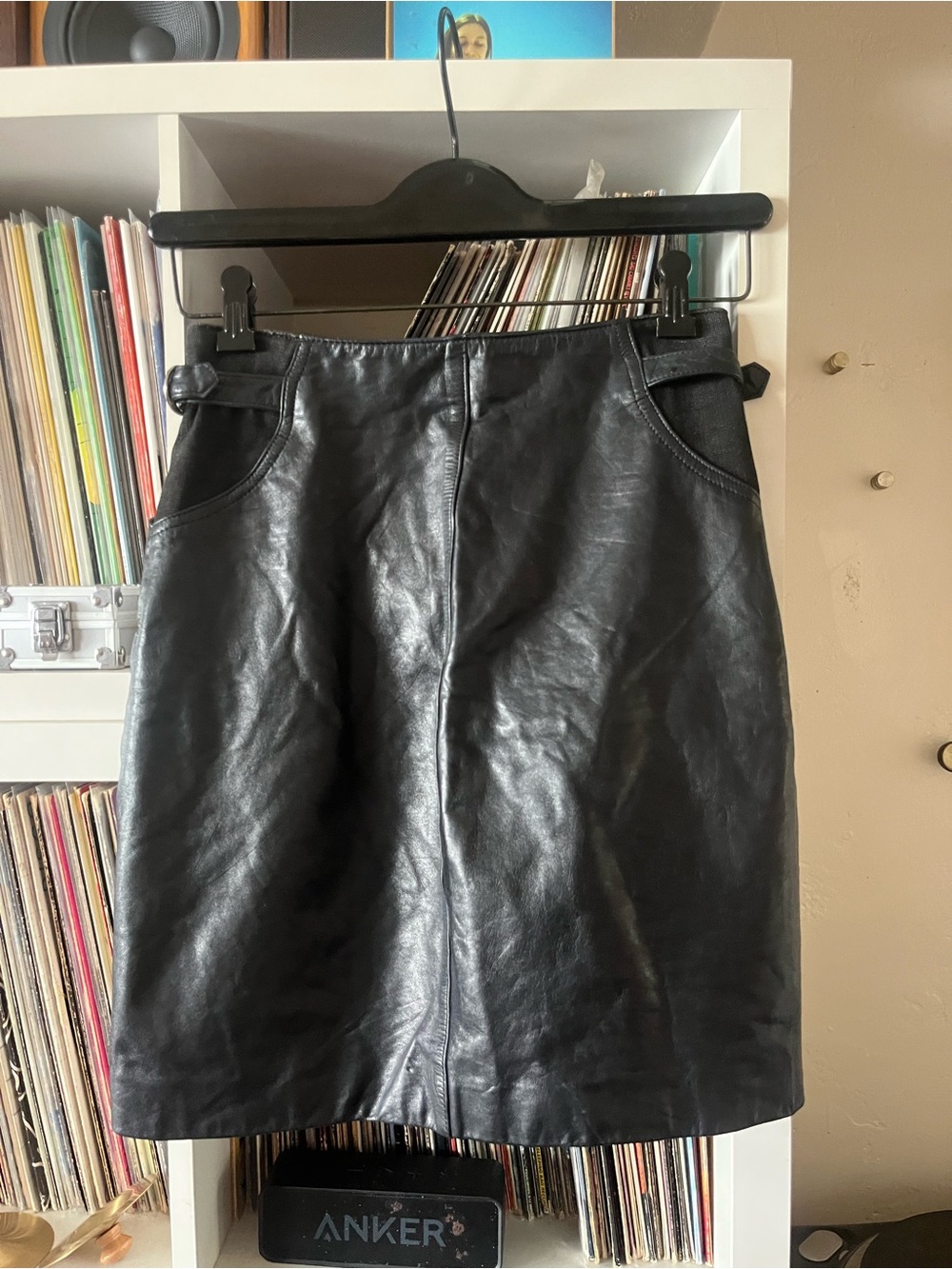 Vintage 80’s Stratege Pour Le Sport genuine leather skirt size 2